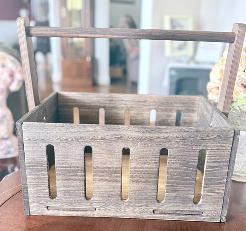 Wooden crate with handle - wooden,