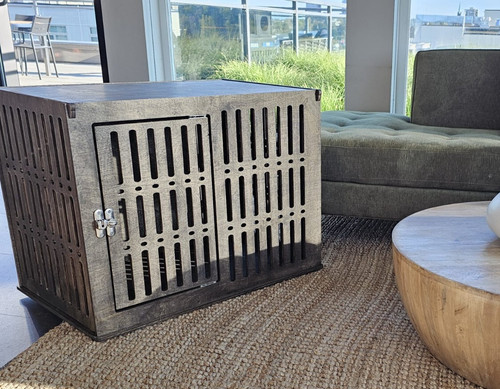 Wooden dog crate - dog,